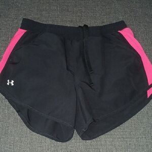 Under Armour Black Athletic Shorts with Pink Side Panels